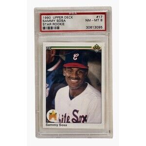 1990 Upper Deck Sammy Sosa Rookie #17 - PSA 8 - Chicago White Sox